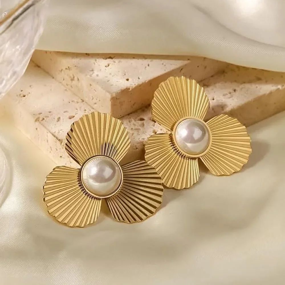 flower statement  earrings  A212